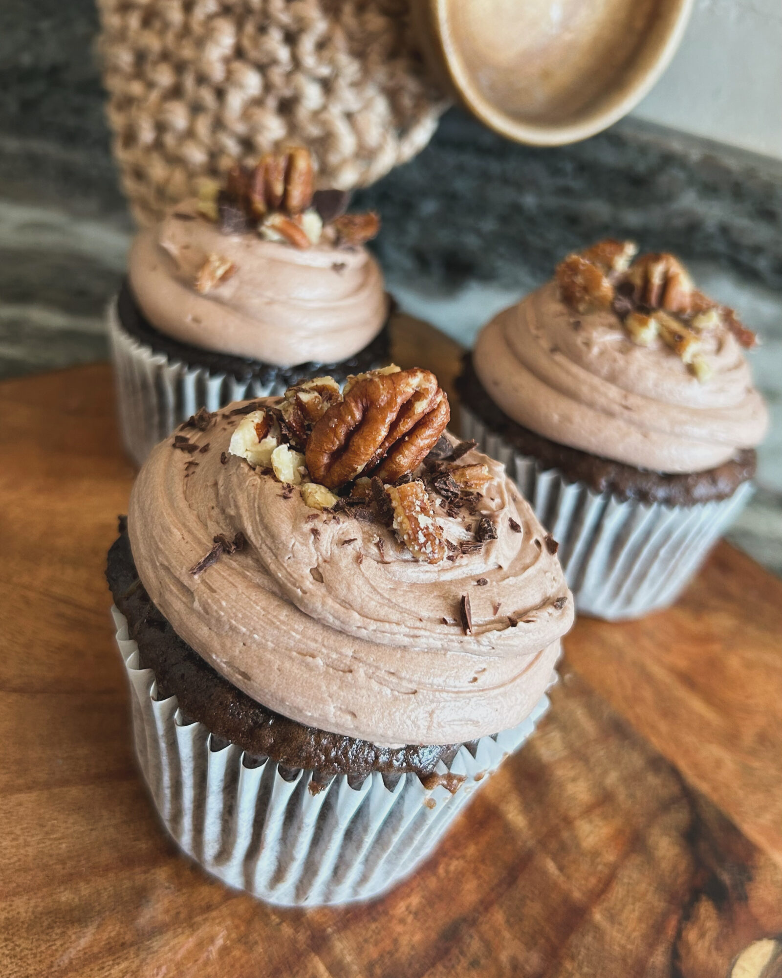 Chocolate Pecan Pie Cupcake