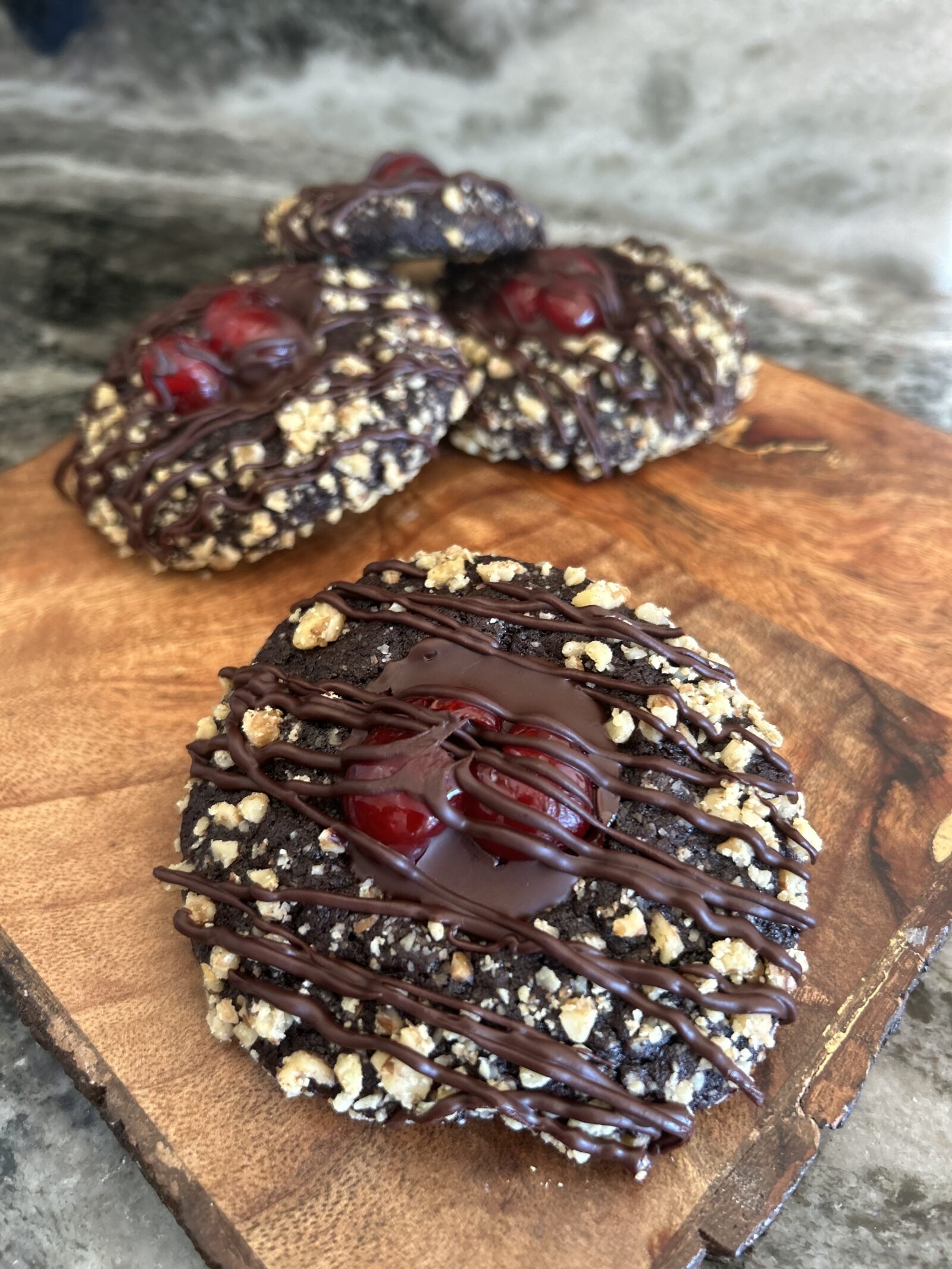 Walnut Chocolate Cherry Cookies