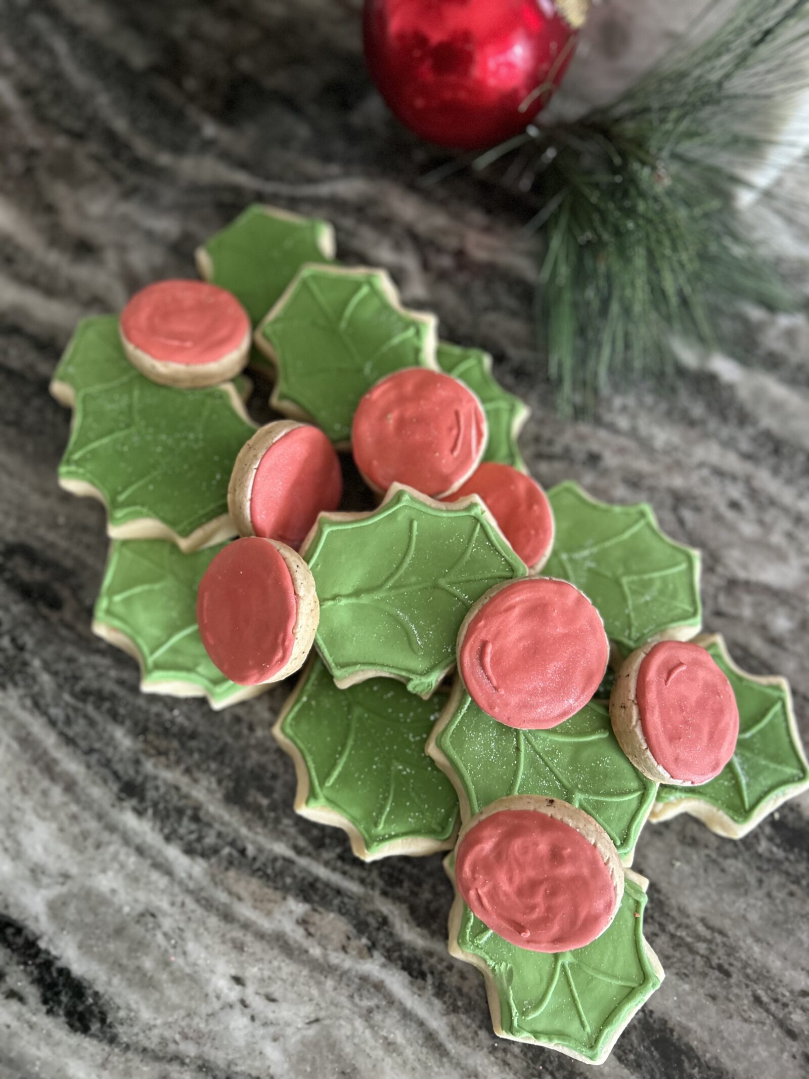 Holly And Berry Sugar Cookie Platter