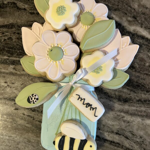 Mothers Day Flower Bouquet Sugar Cookies