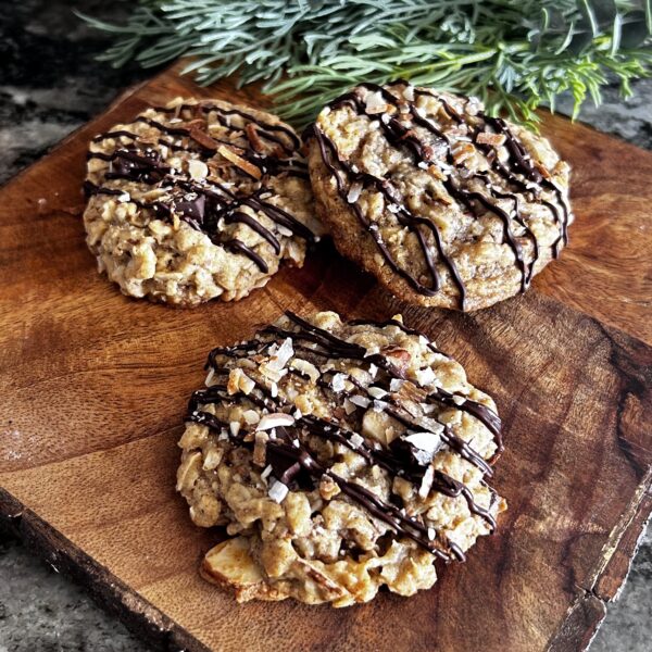 Almond Joy Oatmeal Cookies with Dark Chocolate